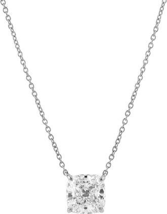 LuvMyJewelry Cushion Chic 14K Gold Lab Grown Diamond Necklace - 1.50 ct