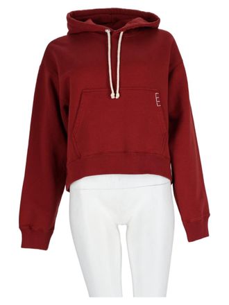 J.W.Anderson Bordeaux Cropped Cotton Hoodie