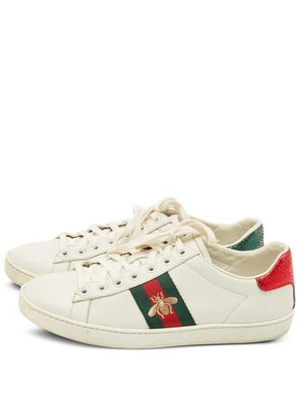 Gucci Sneakers met bijenpatroon - Wit
