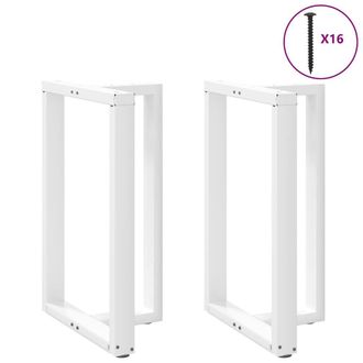 Berkfield Home Bar Table Legs T-Shaped&not;2 pcs White 60x35x(90-91) cm Steel