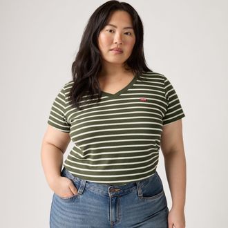 Levi's V Neck Tee (Plus Size) - Womens - 1X - Green