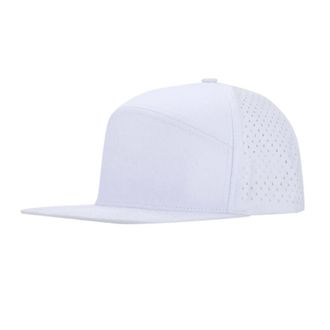 Generic 2025- Men Flat Brim Baseball Cap Adjustable Performance Snapback Hat Perforated Cap 45s Hat (White, One Size)