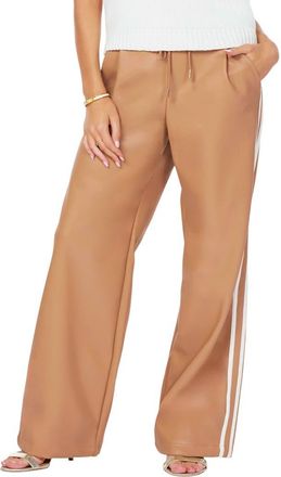 Bishop + Young Faux Leather Track Pant in Caramel at Nordstrom, Size X-Small 30