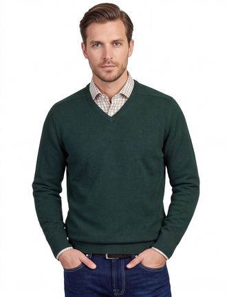 William Lockie groene trui lamswol wijde fit
