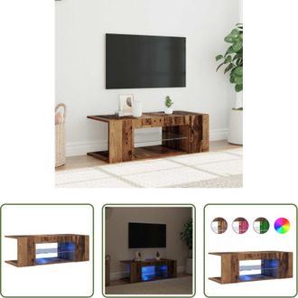 vidaXL vidaXL Mobile con LED - Mobile Porta TV con LED Legno Antico 90x39x30 cm Multistrato