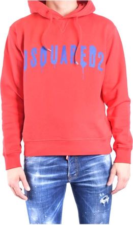 Dsquared2 Sweatshirt - Heren - Hoodies - Rood - XL - Katoen - Hoodies & sweatvesten
