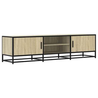 Berkfield Home TV Cabinet Sonoma Oak 160x35x41 cm Engineered Wood & Metal in Brown | Size: 160 x 35 x 41 cm