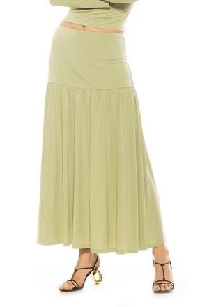 Alexia Admor Lia Low Rise Maxi Skirt in Sage at Nordstrom Rack, Size X-Large
