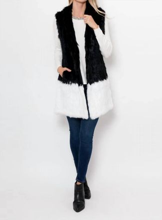 Love Token Alexa Fur Vest In Black/white