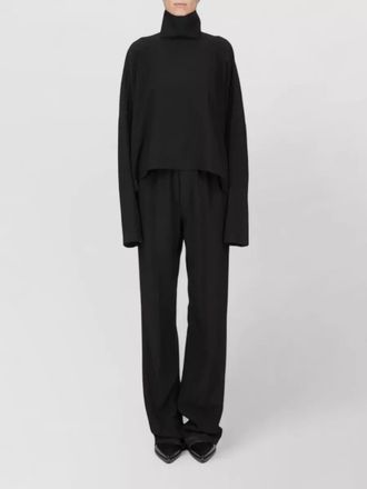Rick Owens high neck long sleeve relaxed top buttons