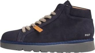 Panchic Blauwe Sneakers met Leren Details - Heren - Veterlaarzen - Blauw - 43 EU - Su&egrave;de - Schoenen