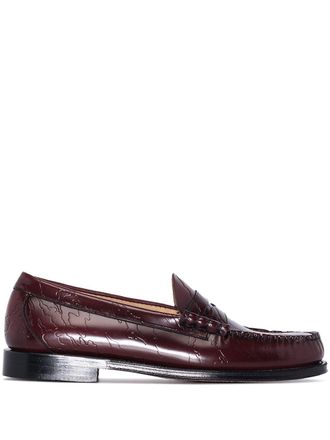 G.H. Bass & Co. x Maharishi Weejun Larson loafers met reli&euml;f - Rood