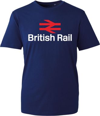 Generic British Rail Logo T-Shirt, Famous Best Rail System Network Puplic Transport Company Shirt, Gift Unisex Tee Top (Navy, 4XL Years)
