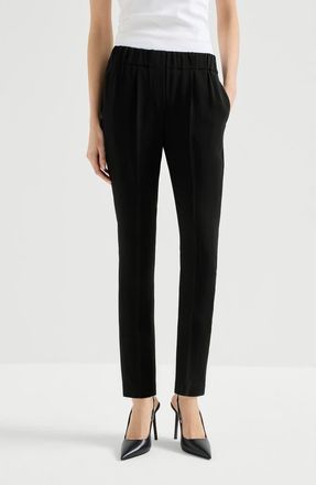 Brunello Cucinelli Tailored Jogger trousers in Black at Nordstrom, Size 46 It