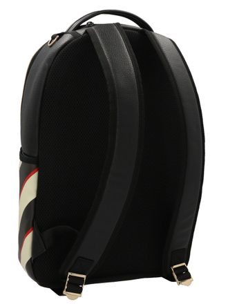 Seletti Chevron-Print with Graphic Lip Embellishment Backpack - Black