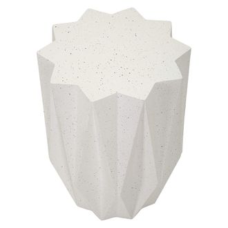 Dmora Mesa De Sal&oacute;n Gala, Apta Para Interior/exterior Efecto Piedra, Forma Estrella, Color Blanco, 46x60x46h Cm Blanco Crema