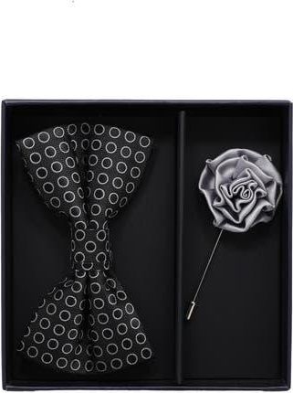 Ben Sherman Bow Tie & Lapel Pin Set in Black Light Grey at Nordstrom Rack