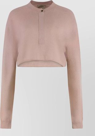 Le Kasha cropped knit sweater bulgan long sleeves