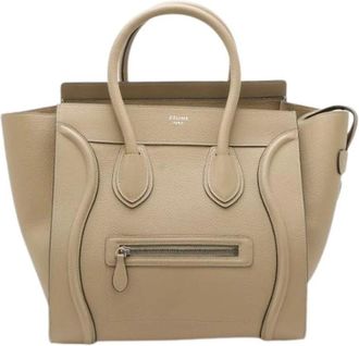 Celine Pre-owned Luggage Leather Tote Bag - Dames - Vintage Handtas - Beige - ONE Size - Leer - Vintage