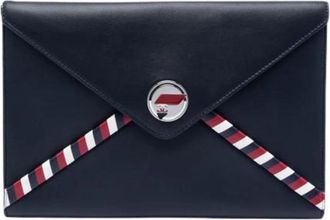 Chanel Pre-owned Vintage Flap Clutch - Dames - Vintage Clutch - Blauw - ONE Size - Leer - Vintage