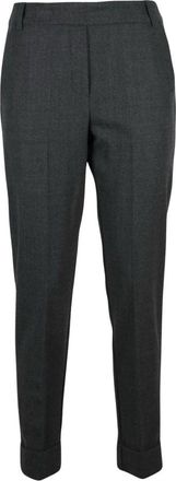 Kiltie Tapered Broeken - Dames - Slim Fit Broeken - Grijs - L - Wol - Broeken
