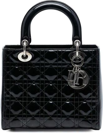 Dior Pre-owned Dior Medium Patent Cannage Lady Dior 16-BO-1106