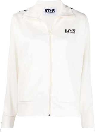 Golden Goose Star Track Jacket - Dames - Vesten met rits - Wit - S - Polyester - Hoodies & sweatvesten