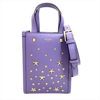 Jimmy Choo London Purple Leather Shoulder Bag Tote Bag (Pre-Owned)