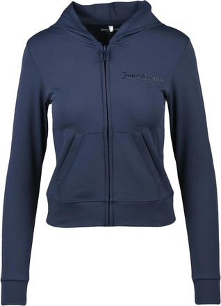 Juicy Couture Felpa in Lycra Corta - Dames - Vesten met rits - Blauw - S - Polyester - Hoodies & sweatvesten