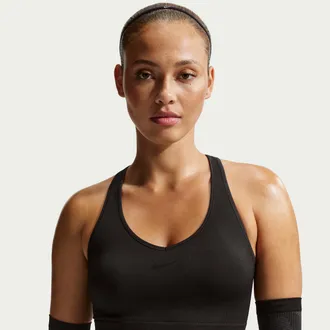 Nike Womens Nike Pro Seamless Dri-FIT Cropped Tank Top in Black | IB9414-010