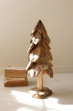Kalalou Rustic Teak Christmas Tree - Small