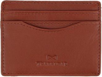 Trafalgar Store Orion Curved Side Slot Leather Card Case in Tan at Nordstrom