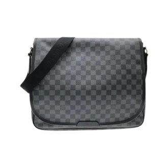 Louis Vuitton Pre-owned Cross Body Bags, male, Gray, Size: ONE SIZE Pre-owned Renzo Damier Graphite Shoulder Bag