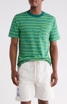Gotha EKG Stripe Cotton Pocket T-Shirt in Bottle Green at Nordstrom Rack, Size Xx-Large