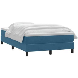vidaXL Cama Box Spring Con Colch&oacute;n Terciopelo Azul Oscuro 120x210 Cm Vidaxl