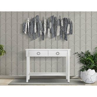 Dmora Consola Pine, Mesa Multiusos, Gabinete De Soporte, Escritorio De Pasillo, 110x40 H82 Cm, Blanco - Dmora