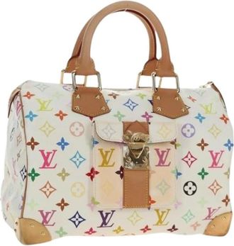 Louis Vuitton Pre-owned Monogram Multicolor Canvas Hand Bag - Dames - Vintage Handtas - Veelkleurig - ONE Size - Leer - Vintage