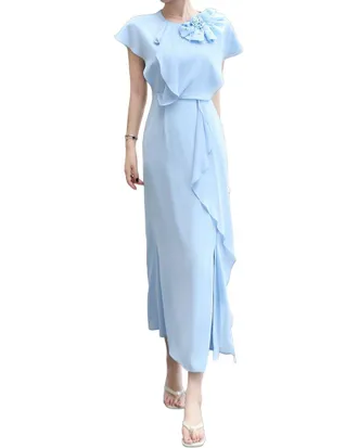 Burryco Burryco Short Sleeve Midi Dress