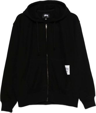 St&uuml;ssy Zip-throughs, male, Black, M, Brass Zip Knit Hood