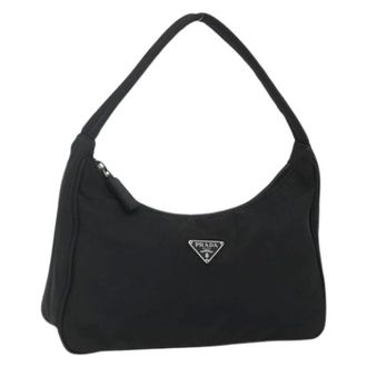 Prada Pre-owned Shoulder Bags, female, Black, Size: ONE SIZE Pre-owned Vintage Nylon Hand Bag