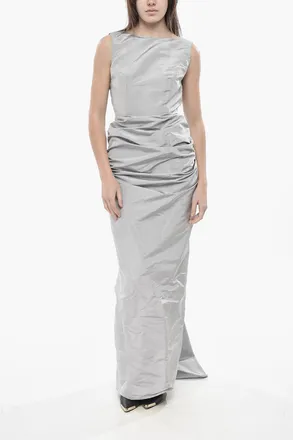 Super Blond Silk Mermaid Dress with Deep Back Neckline Super Blond