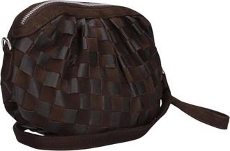 N&uacute;noo Myra Braided Nubuck - Dames - Schoudertassen - Bruin - ONE Size - Tassen
