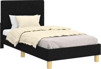 vidaXL Cama Para Ni&ntilde;os Con Cabecero Negro 80 X 160 Cm Tela Vidaxl
