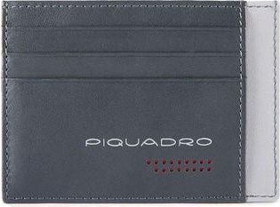 Piquadro Unisex Wallet Grey Black Leather Bags