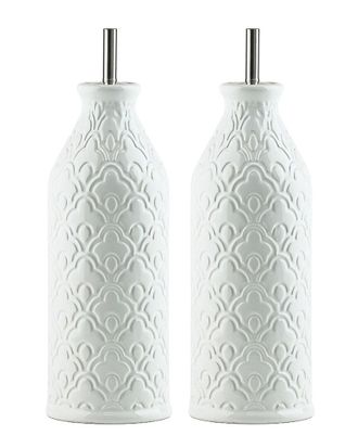 10 Strawberry Street Embossed Kyoto Oil & Vinegar Cruet Set