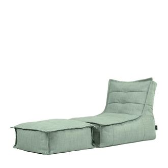 Icon Brand Puf chaise longue y reposapi&eacute;s verde salvia para interior y exterior