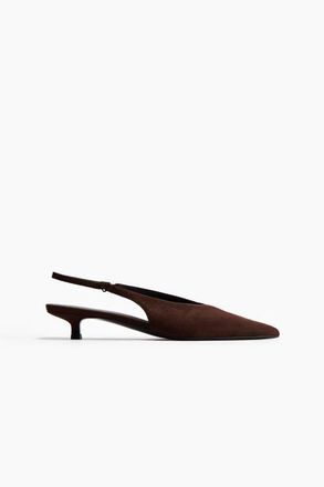 H&M Kitten-heeled Slingbacks in Dark Brown at Nordstrom, Size 10