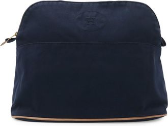 Herm&egrave;s Navy Canvas Clutch Bag Pouch (Pre-Owned)