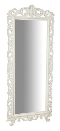 Biscottini International Biscottini - Espejo De Pared De Colgar De Madera En Acabado Antiguo Blanco Hecho En Italia