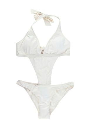 Melissa Odabash Cream Cut Out Tobago Swimsuit Size S